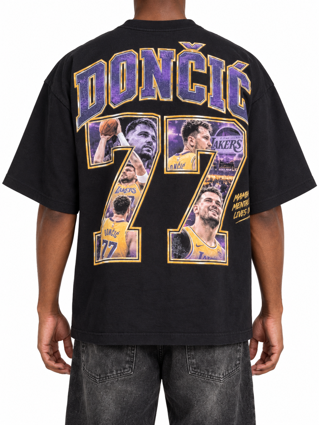 Luka Dončić Lakers Oversized Graphic Tee - Back