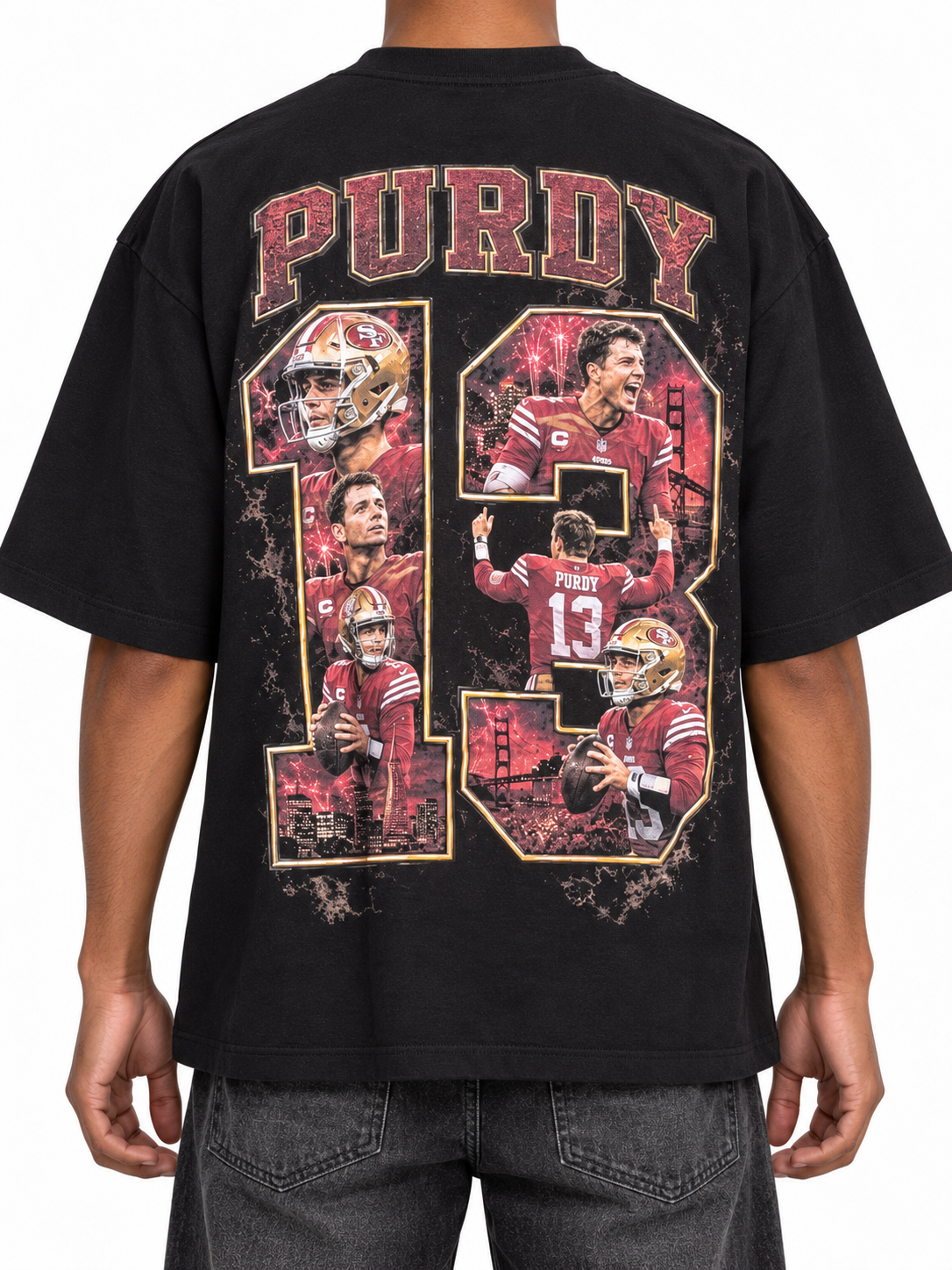 Brock Purdy Oversized Graphic Tee - Back