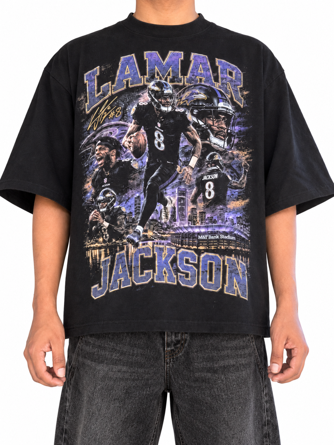 Lamar Jackson Oversized Graphic Tee - Front